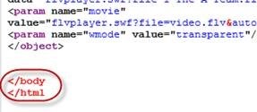 not proper closing of html tags