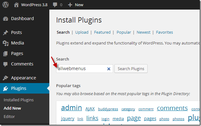 Search WordPress plugins