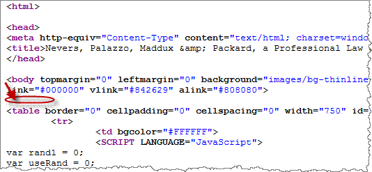 menu linking code proper position