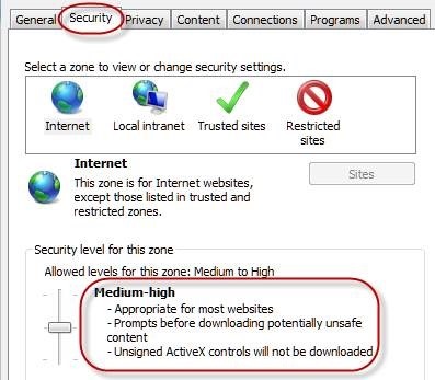 browser security settings