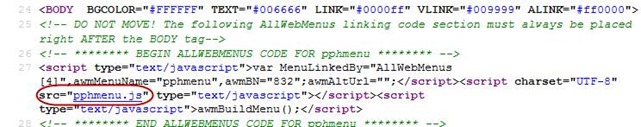 menu linking code