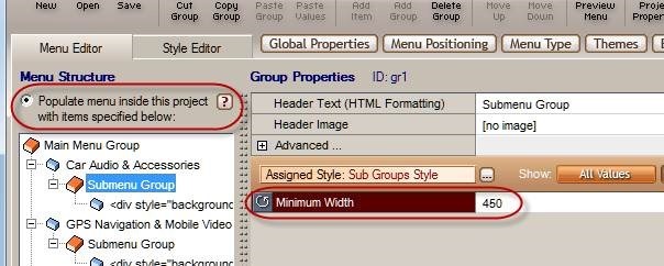 menu minimum width