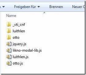 modal window compiled javascript files