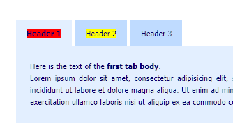 highlight text in tabs
