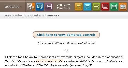 demo tab controls
