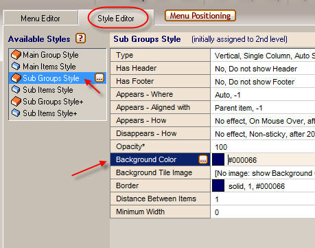 2. How to change the Background Color property.