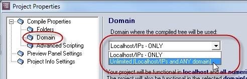 project domain settings