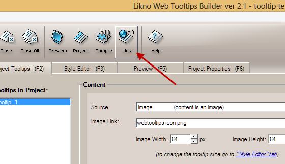 link jQuery Tooltip to a page