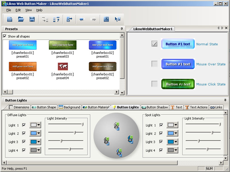 Likno Web Button Maker Free screen shot