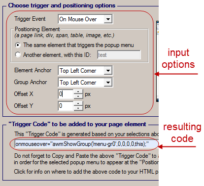 manually trigger popup menu generator