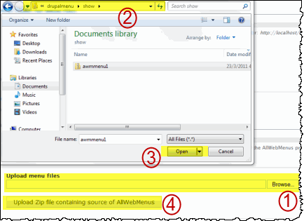 drupal image upload form. upload instructions for drupal allwebmenus