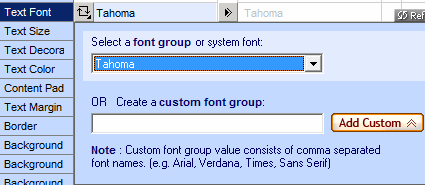 allwebmenus menu item text font