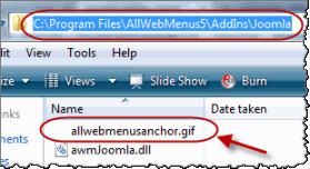 joomla menu positioning image