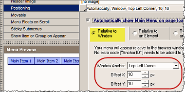 drupal menu positioning window in allwebmenus