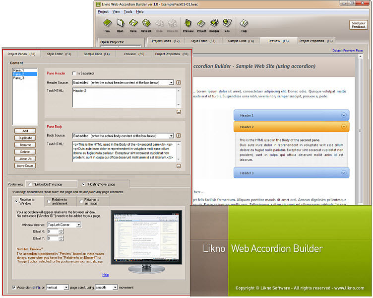 Windows 7 Likno Web/jQuery Accordion Builder 2.1.240 full